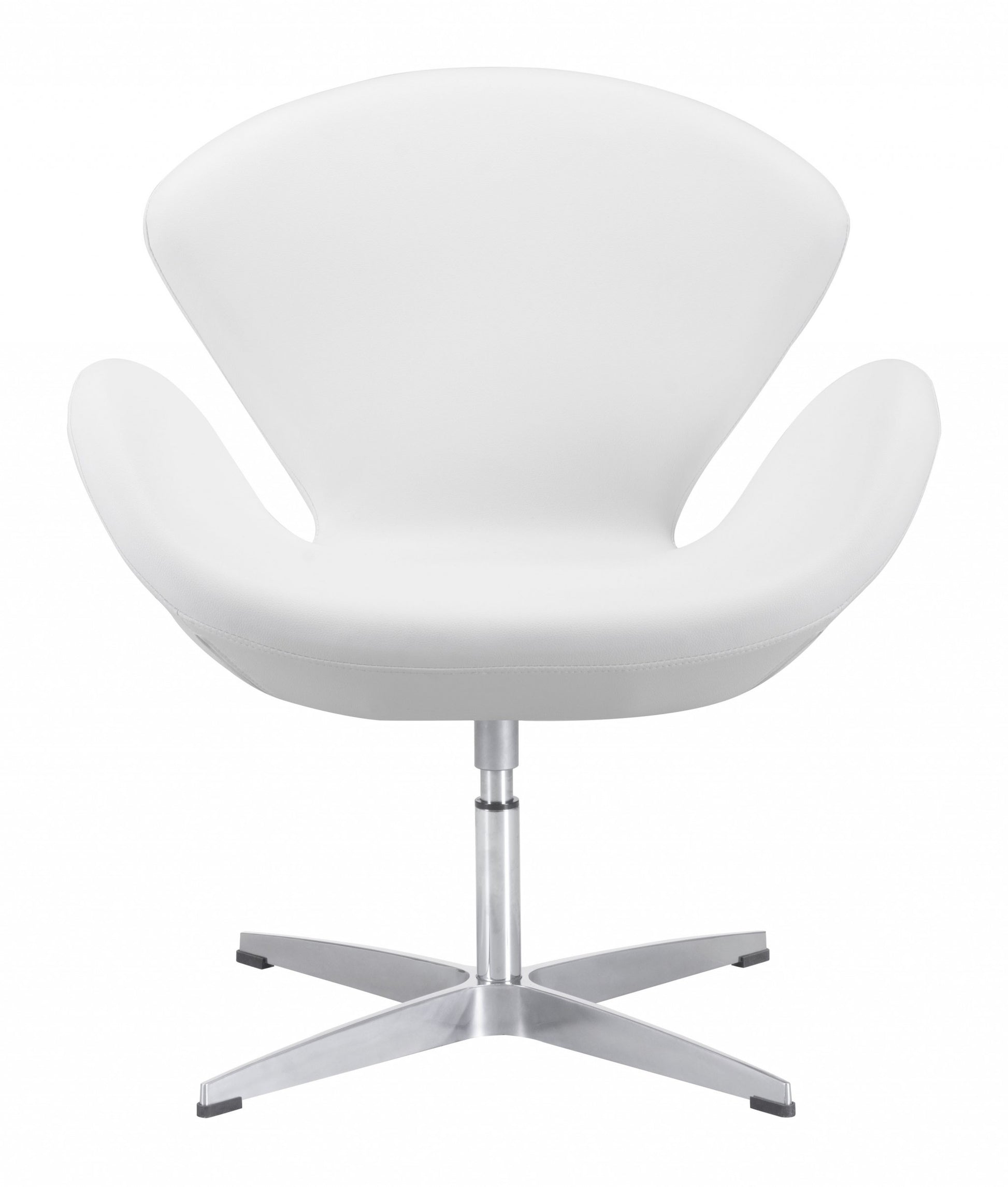 White Scoop Swivel Chair By Homeroots | Armchairs | Modishstore - 3
