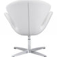 White Scoop Swivel Chair By Homeroots | Armchairs | Modishstore - 4
