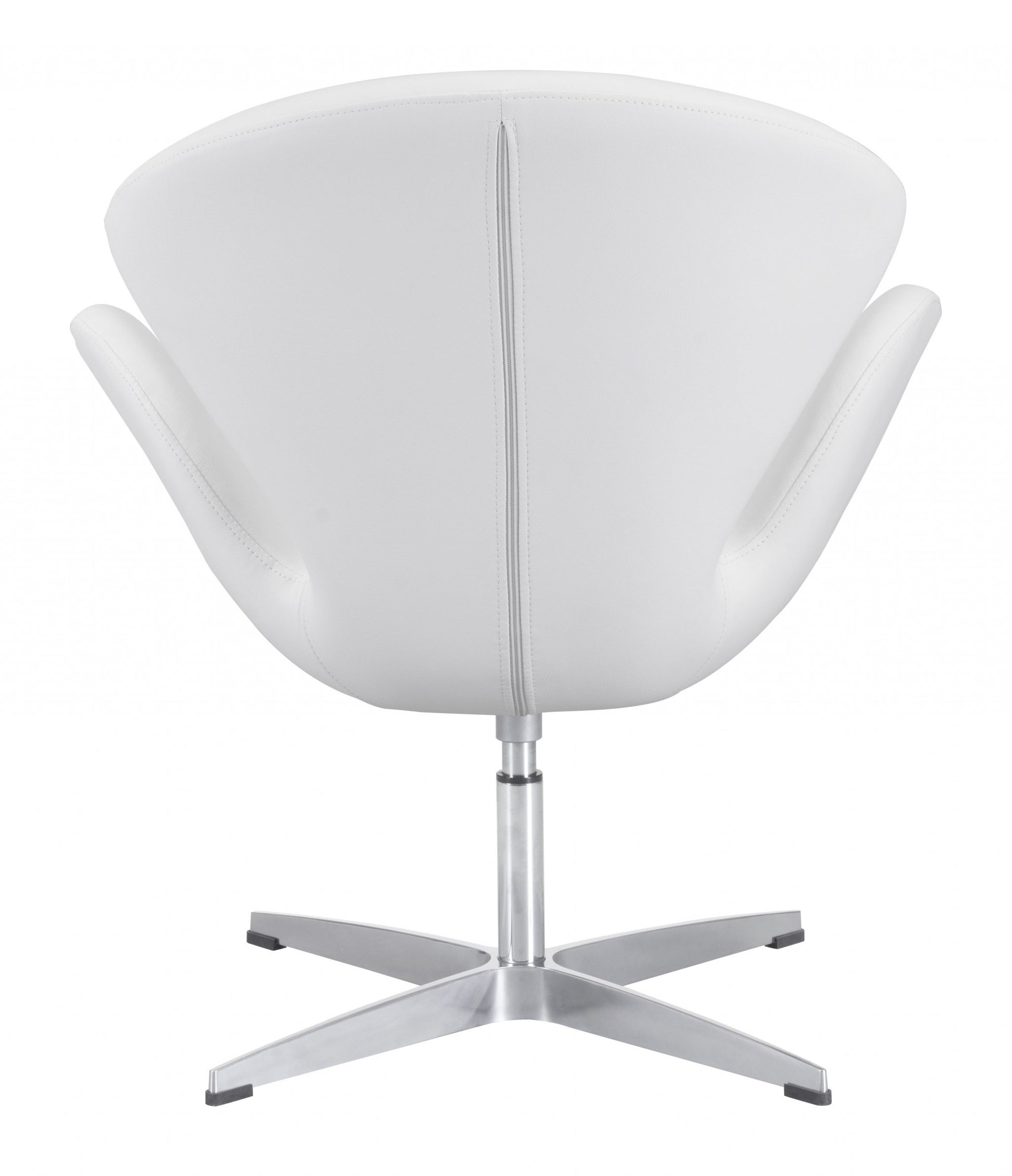 White Scoop Swivel Chair By Homeroots | Armchairs | Modishstore - 4