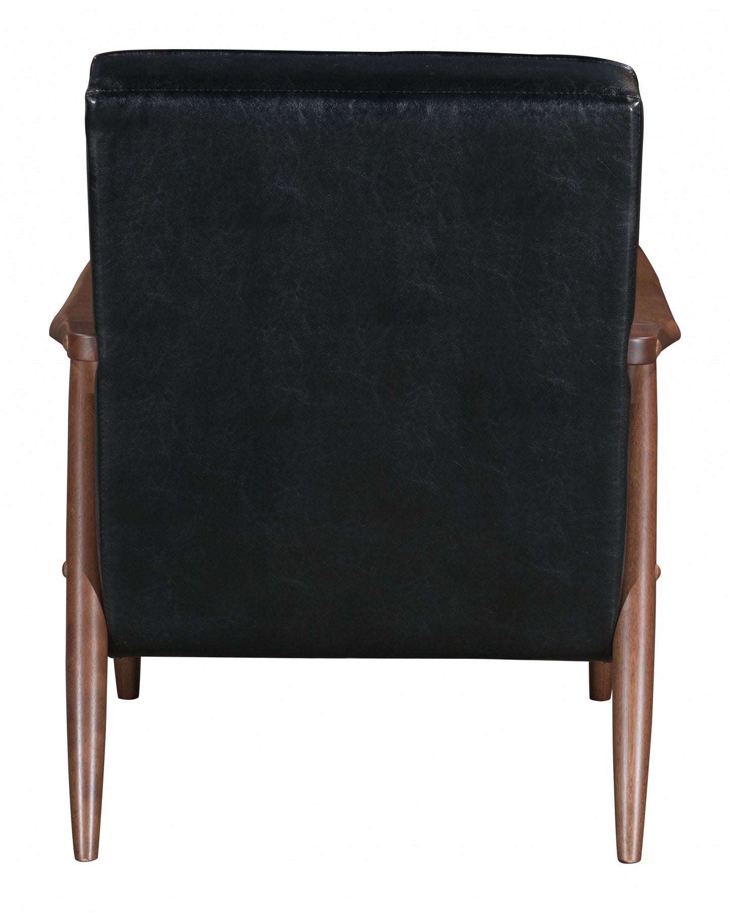 27" Black Faux Leather And Brown Tufted Arm Chair By Homeroots