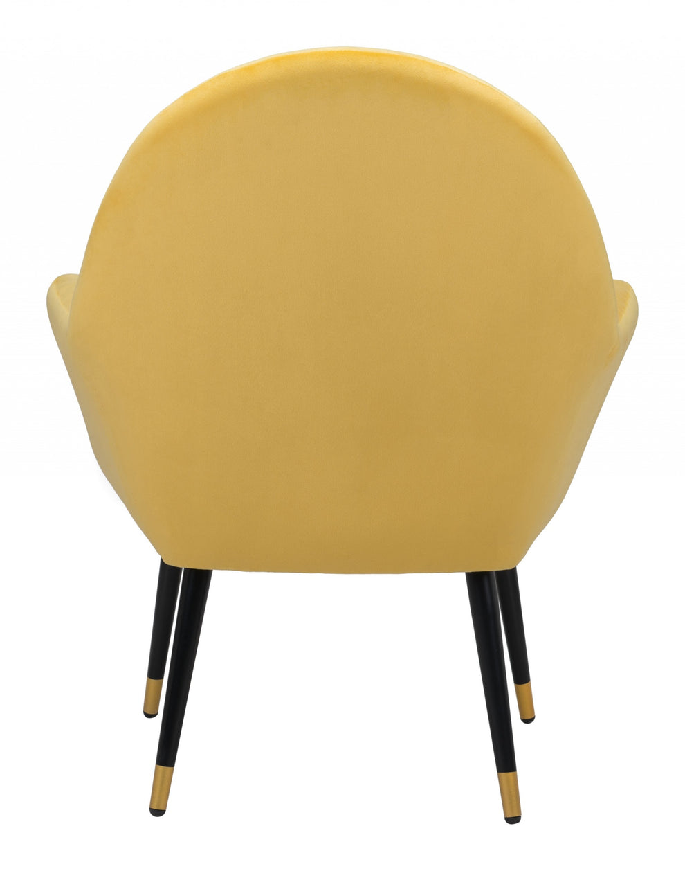 30" Yellow And Gold Velvet Arm Chair By Homeroots | Armchairs | Modishstore - 5