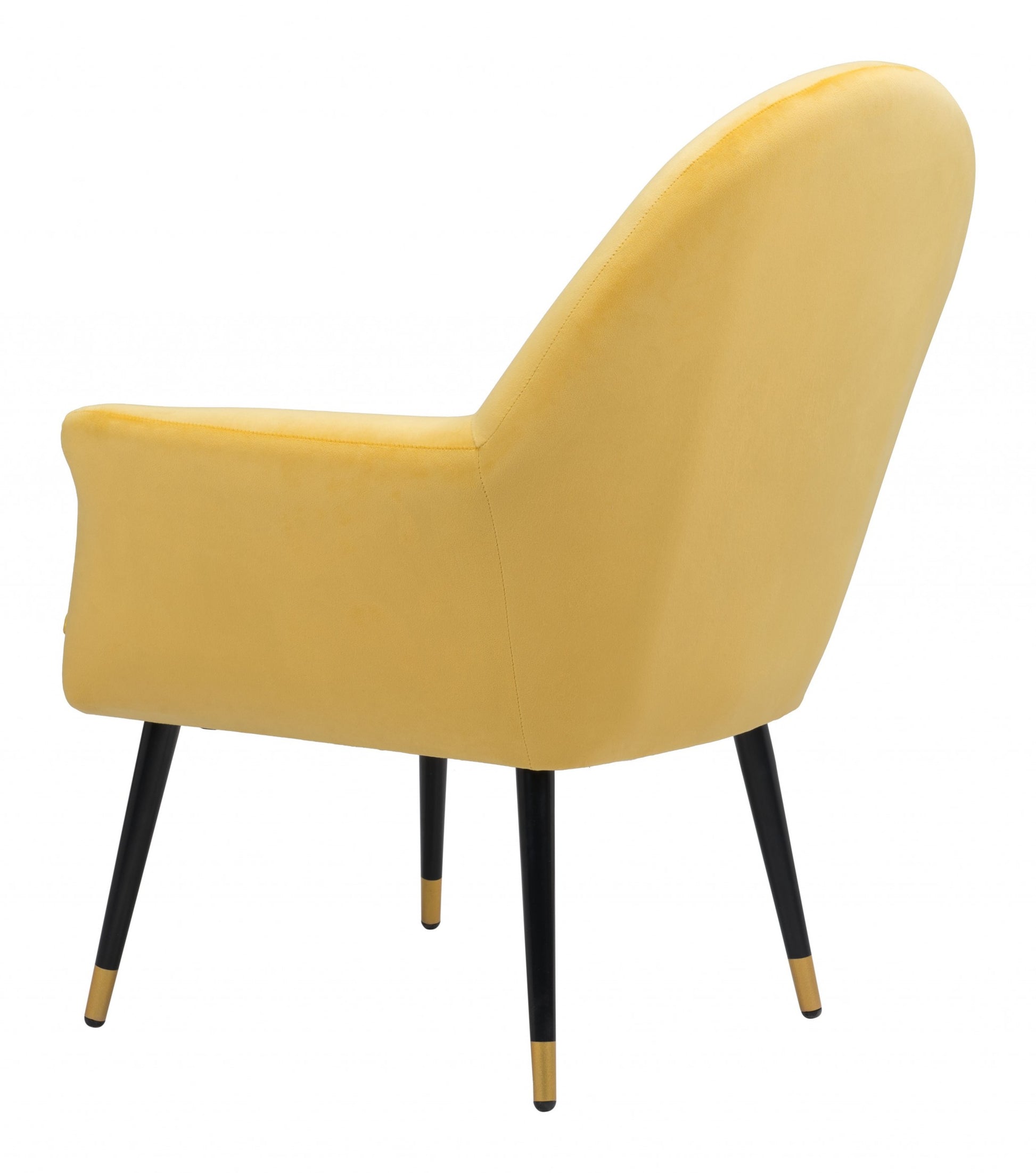 30" Yellow And Gold Velvet Arm Chair By Homeroots | Armchairs | Modishstore - 6