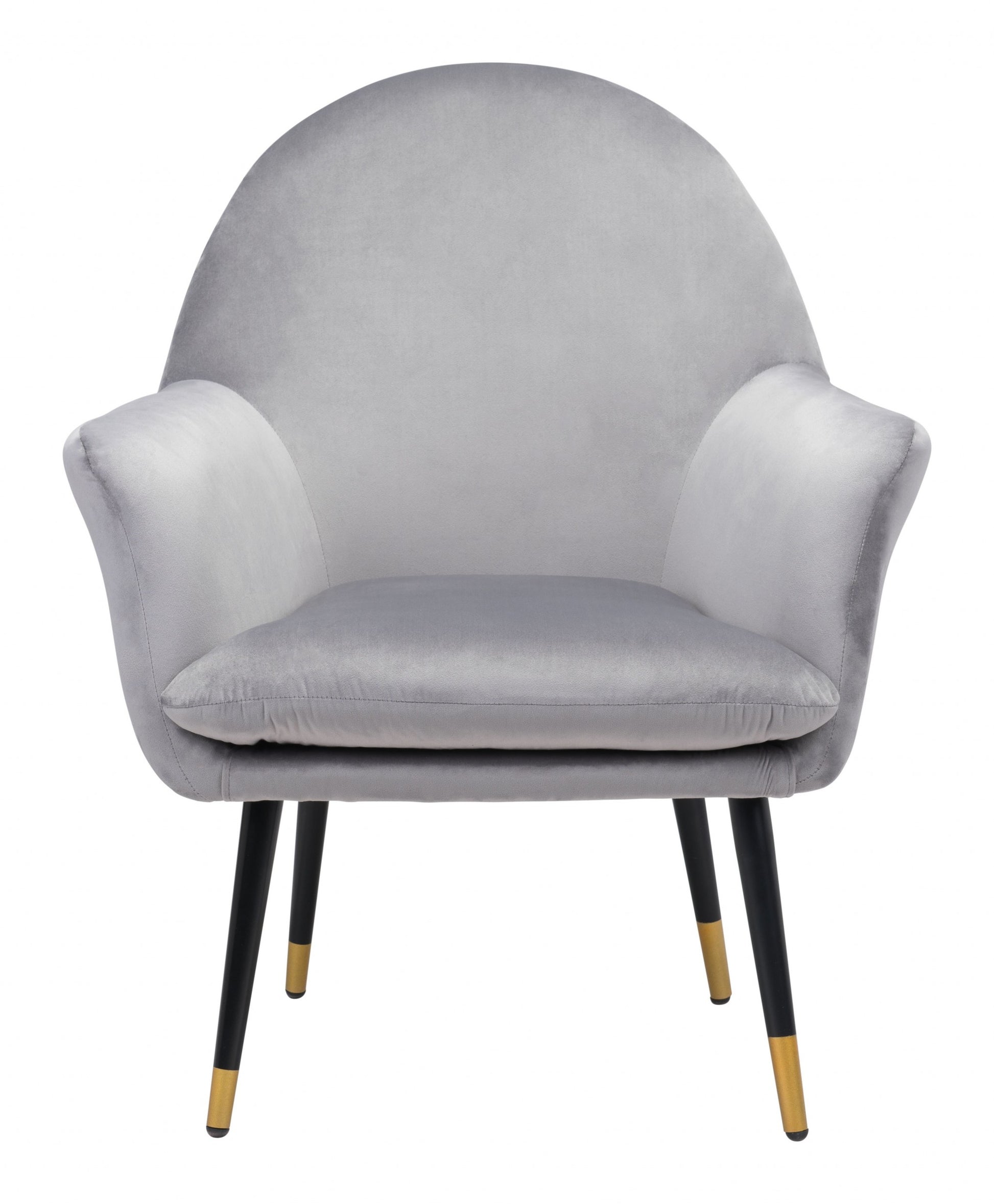 30" Gray And Gold Velvet Arm Chair By Homeroots | Armchairs | Modishstore - 4