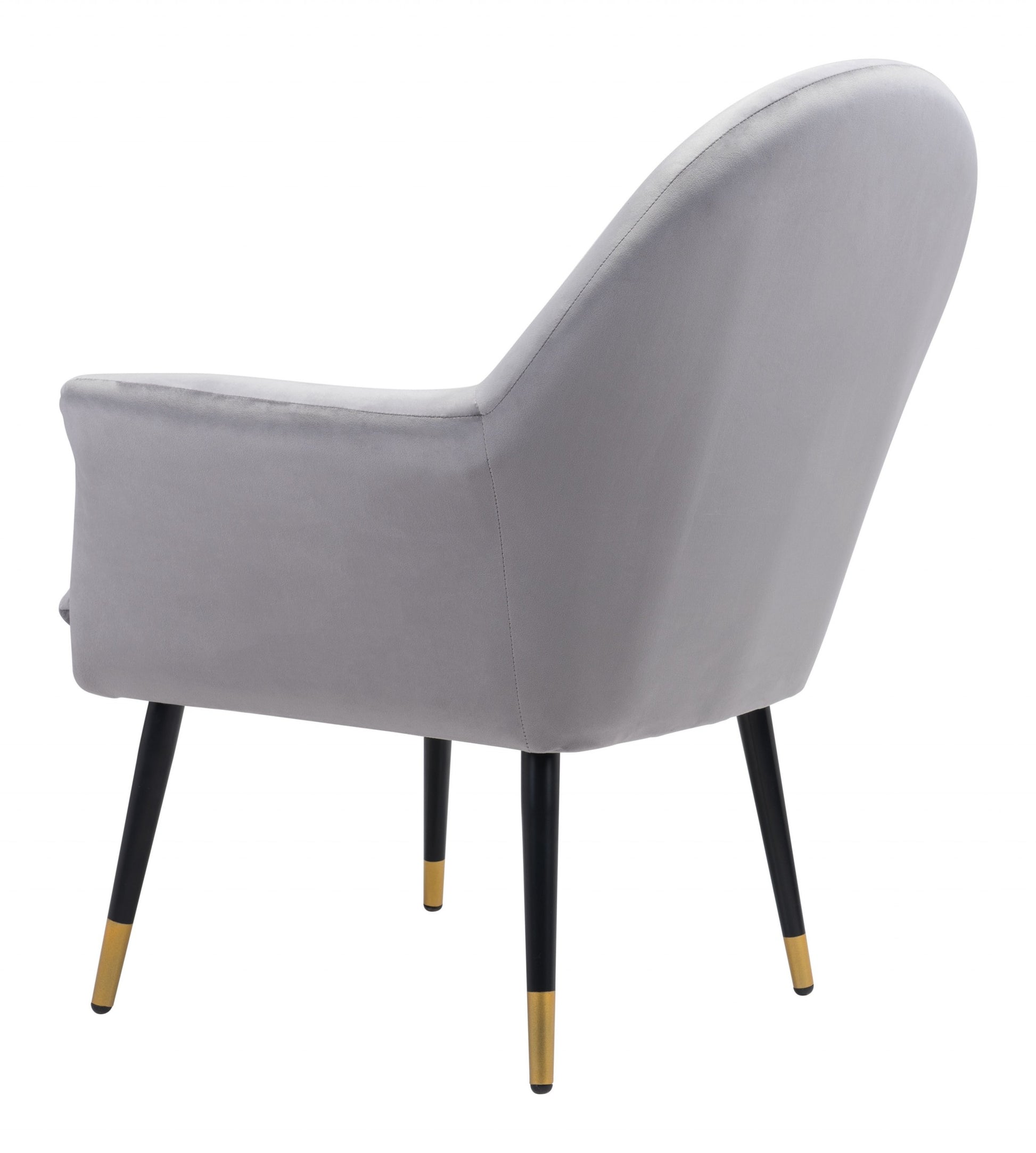 30" Gray And Gold Velvet Arm Chair By Homeroots | Armchairs | Modishstore - 6