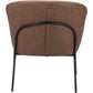 28" Brown Faux Leather And Gold Arm Chair By Homeroots
