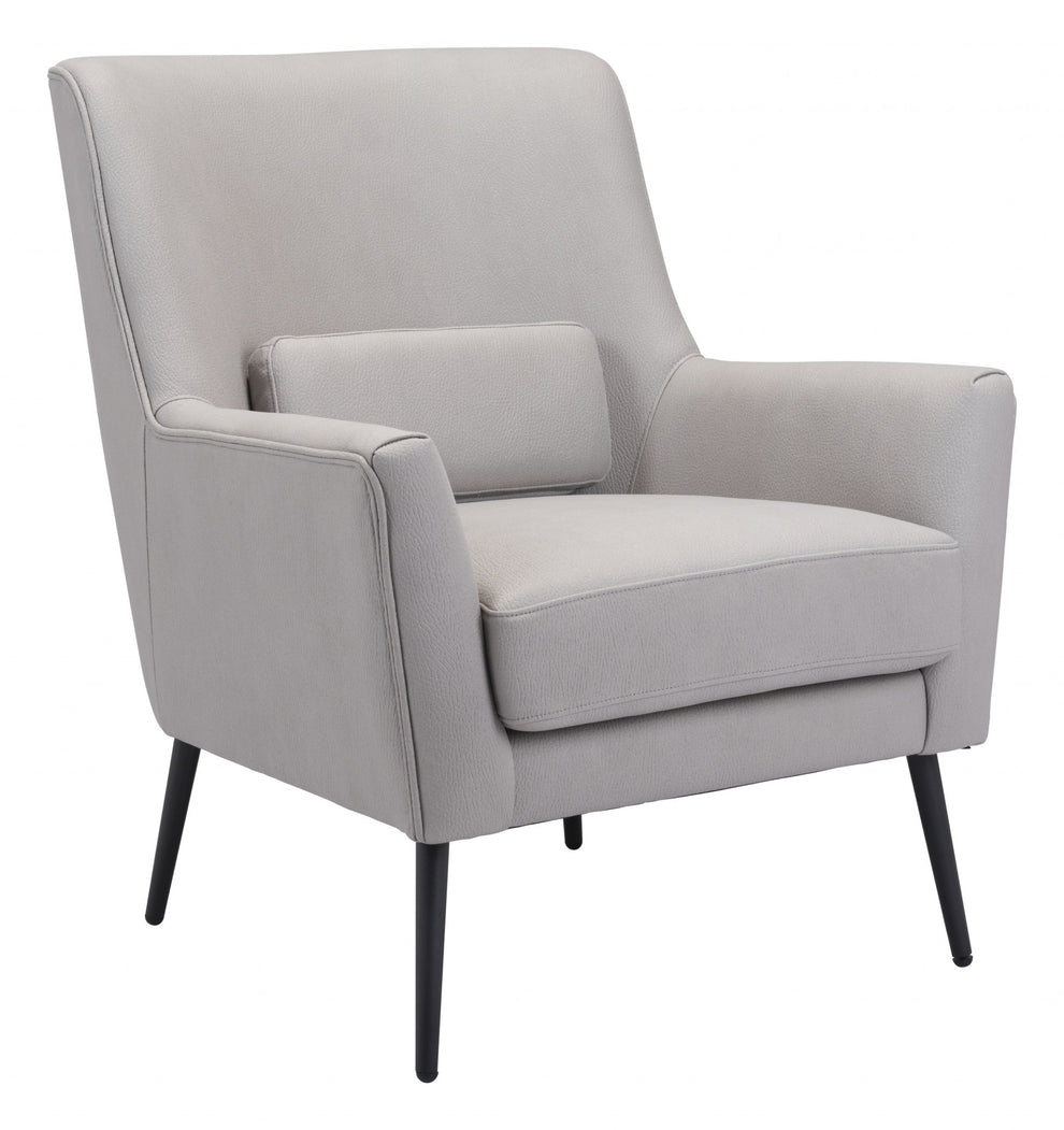 29" Grey Faux Leather And Black Arm Chair By Homeroots | Armchairs | Modishstore - 2
