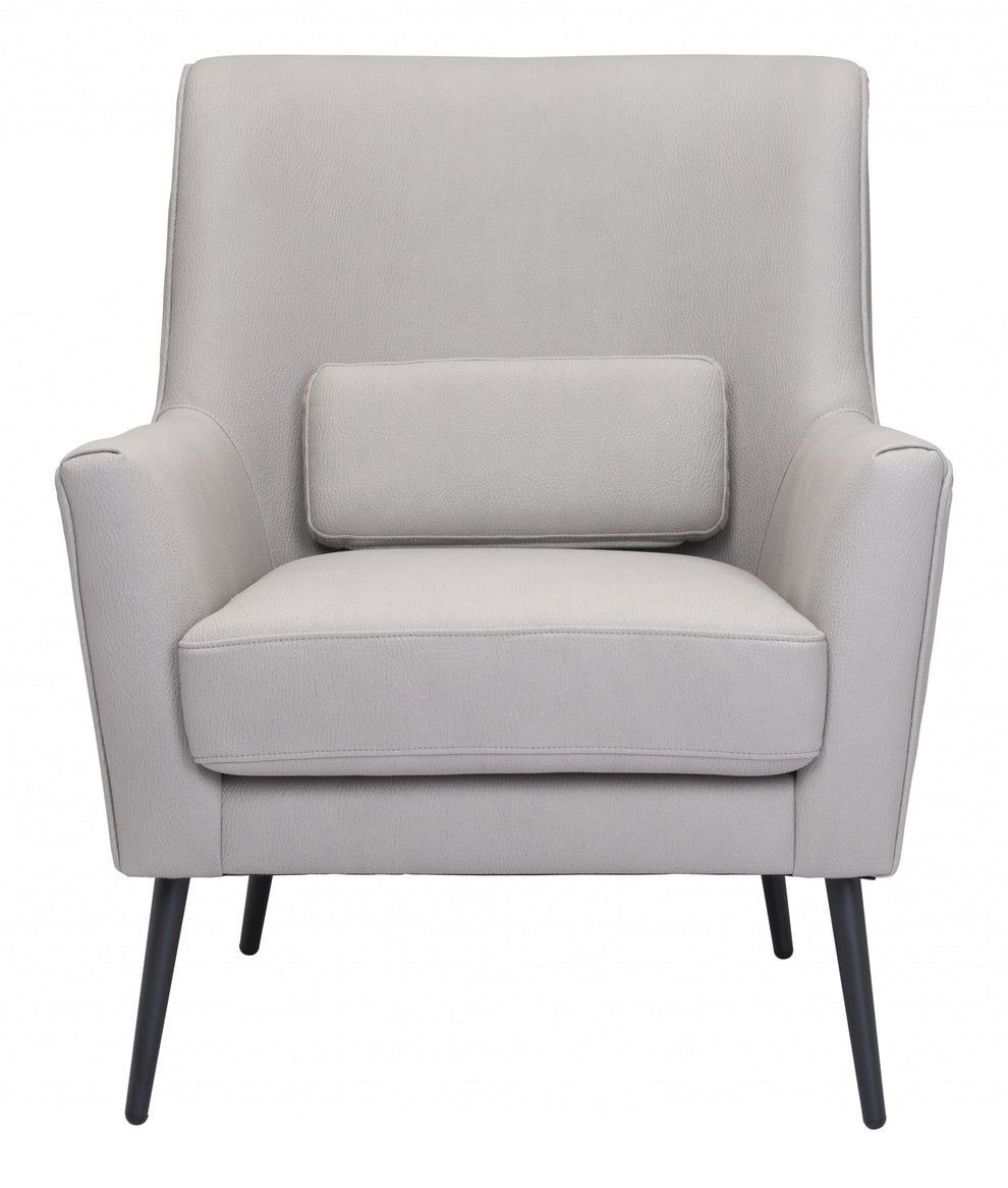 29" Grey Faux Leather And Black Arm Chair By Homeroots | Armchairs | Modishstore - 4