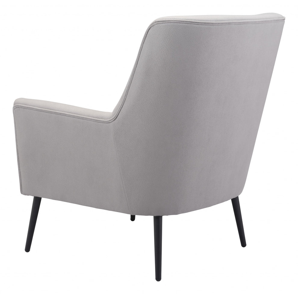 29" Grey Faux Leather And Black Arm Chair By Homeroots | Armchairs | Modishstore - 6