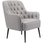 29" Grey Faux Leather And Black Tufted Arm Chair By Homeroots