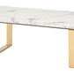 Designer's Choice White Faux Marble and Gold Coffee Table By Homeroots | Coffee Tables | Modishstore - 4