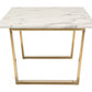 Designer's Choice White Faux Marble and Gold Coffee Table By Homeroots | Coffee Tables | Modishstore - 2