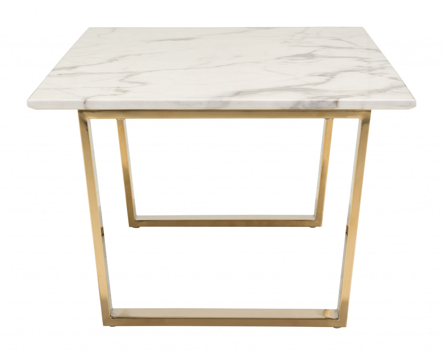 Designer's Choice White Faux Marble and Gold Coffee Table By Homeroots | Coffee Tables | Modishstore - 2