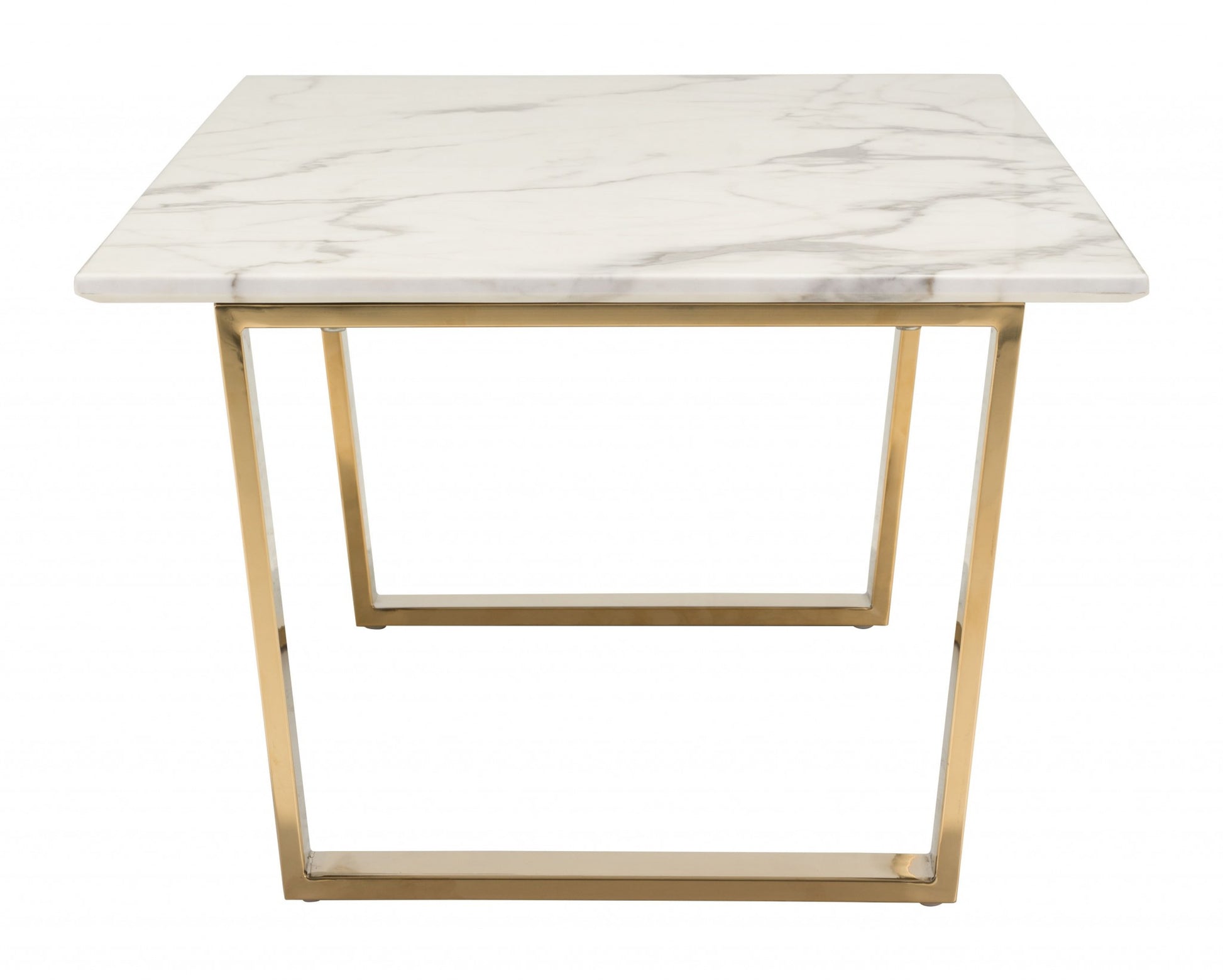 Designer's Choice White Faux Marble and Gold Coffee Table By Homeroots | Coffee Tables | Modishstore - 2