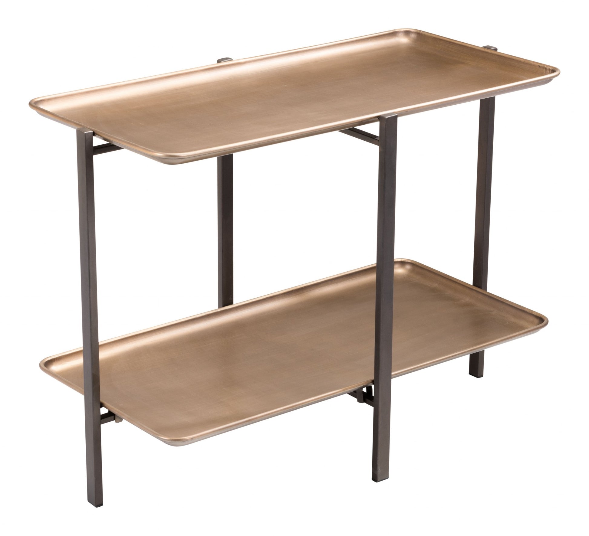 33" Black And Gold Two Level Rectangular Coffee Table By Homeroots | Coffee Tables | Modishstore - 2