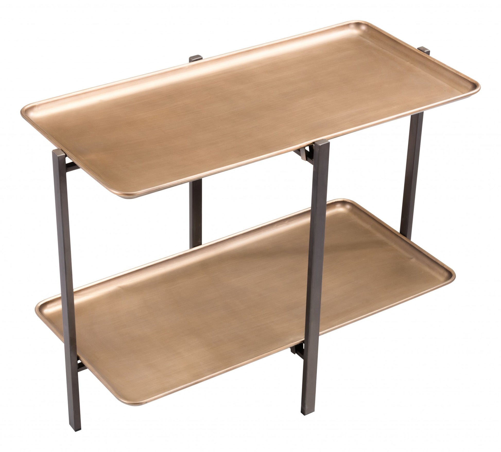 33" Black And Gold Two Level Rectangular Coffee Table By Homeroots | Coffee Tables | Modishstore - 6