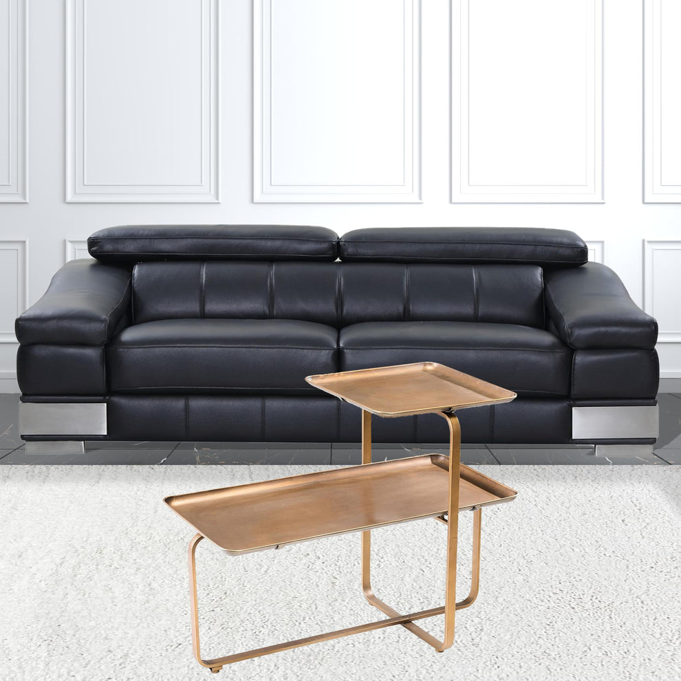 31" Gold Square and Rectangular Two Level Coffee Table By Homeroots | Coffee Tables | Modishstore - 8