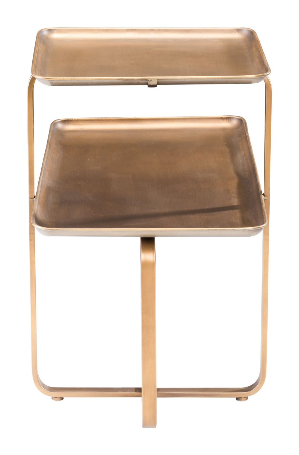 31" Gold Square and Rectangular Two Level Coffee Table By Homeroots | Coffee Tables | Modishstore - 3