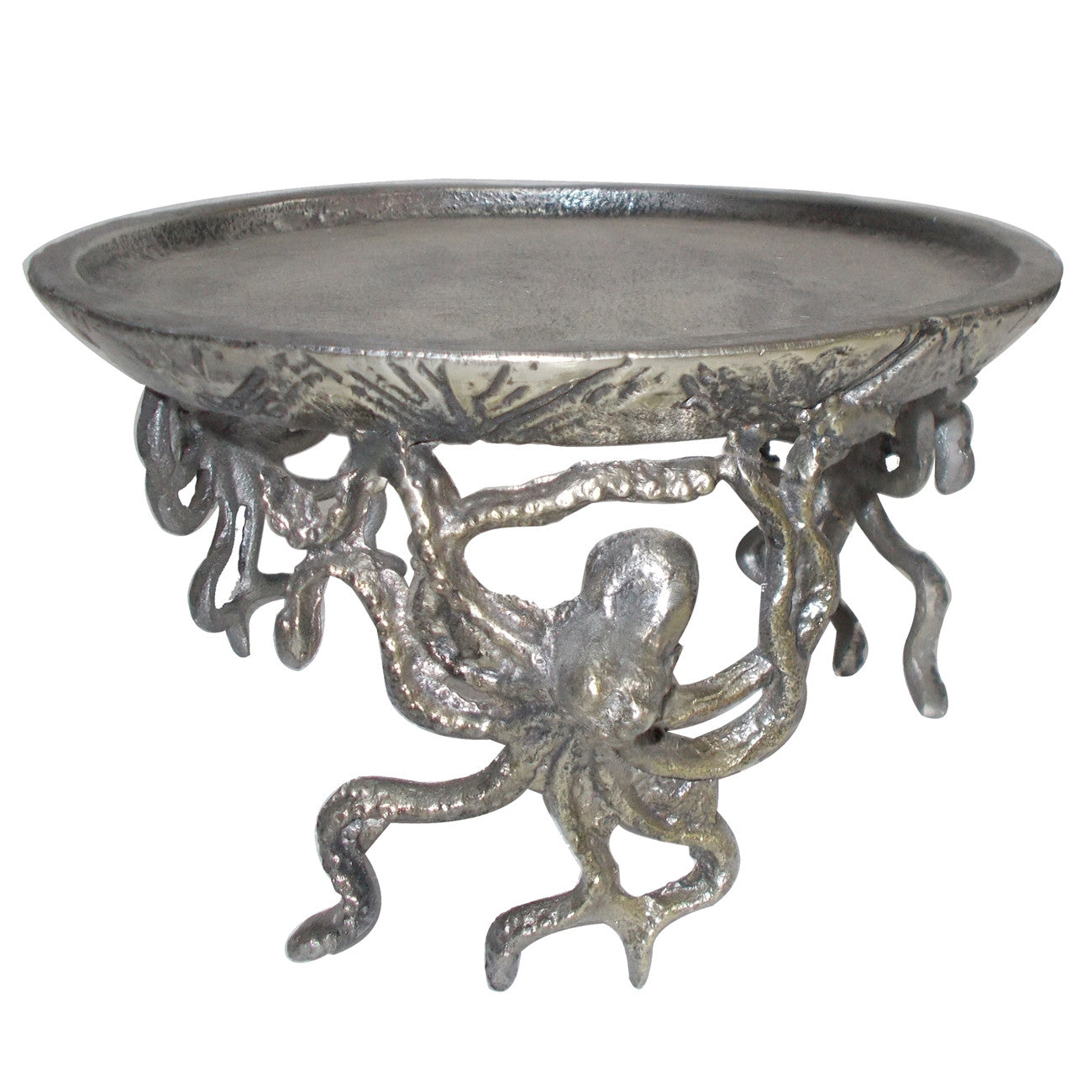 Aluminum Antique Octopus Pillar Candle Holder - Set Of 2 | Candle Holders | Modishstore