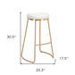 Set Of Two 31" White And Gold Steel Backless Bar Height Chairs With Footrest By Homeroots | Bar Stools | Modishstore - 9