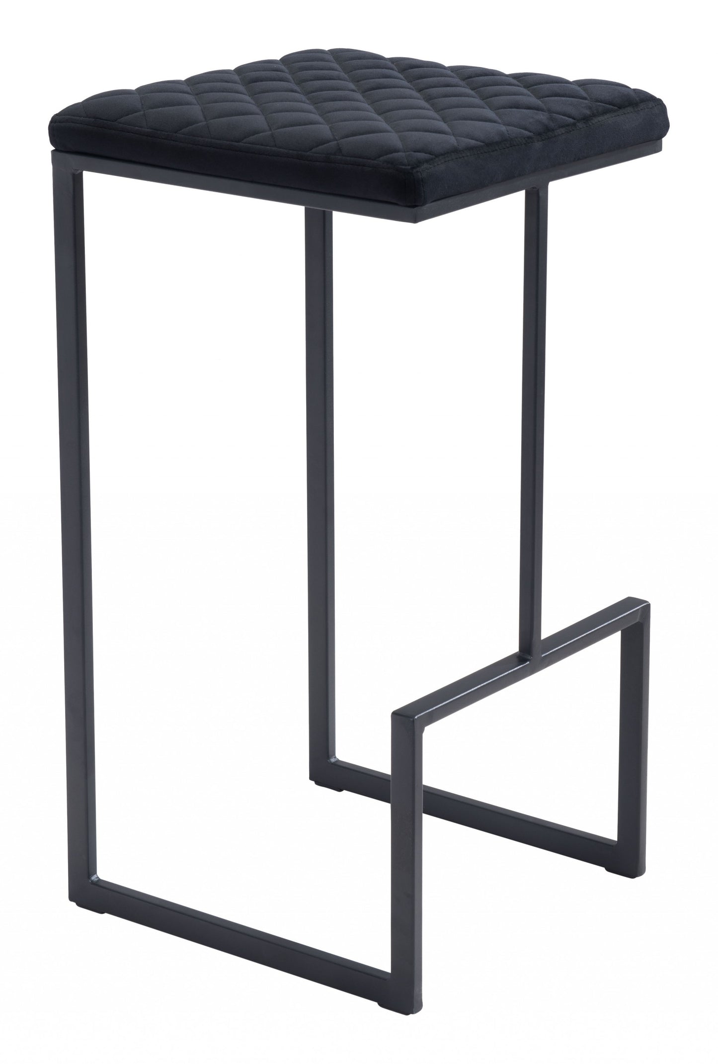 30" Black Steel Backless Bar Height Chair With Footrest By Homeroots | Bar Stools | Modishstore - 2