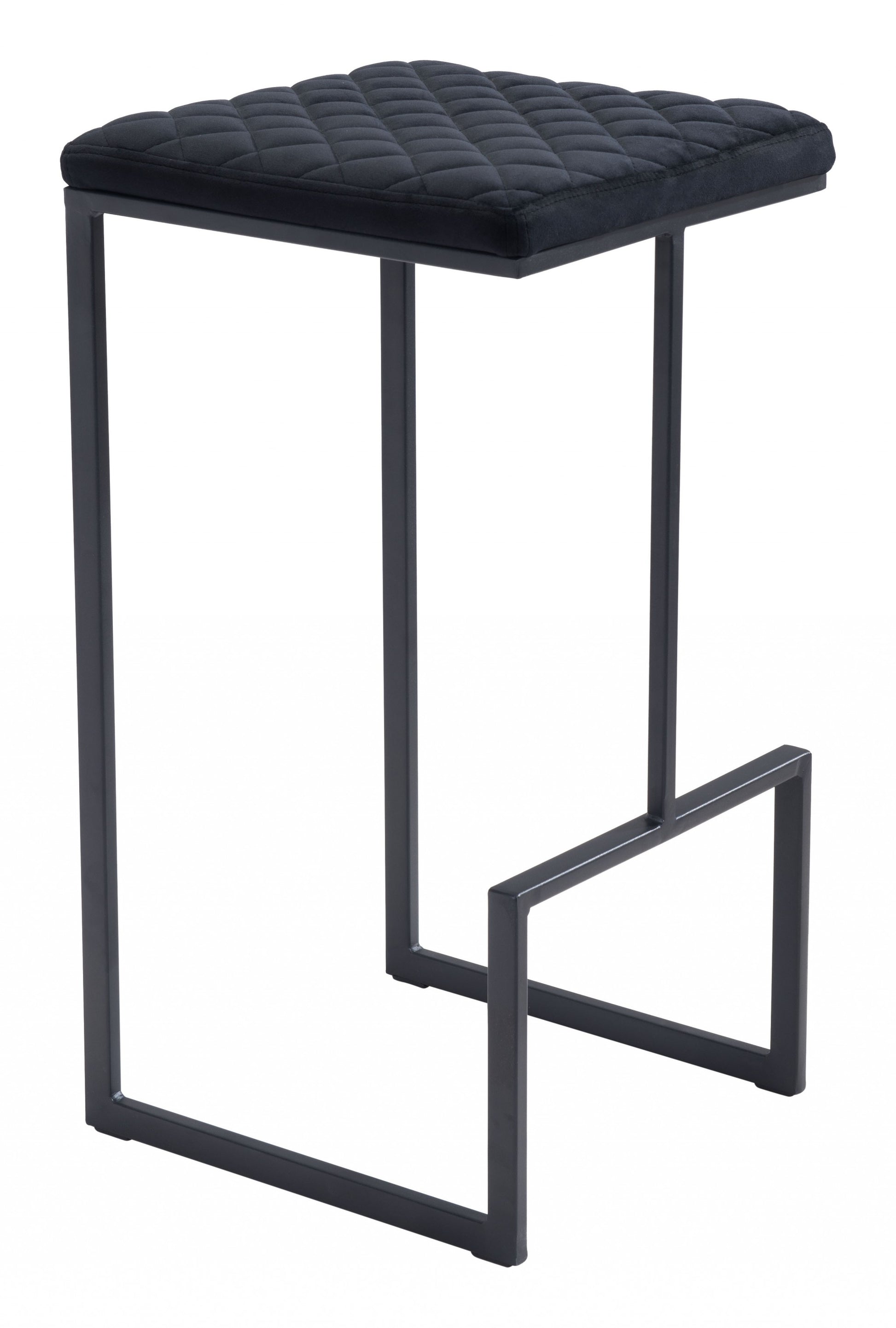 30" Black Steel Backless Bar Height Chair With Footrest By Homeroots | Bar Stools | Modishstore - 2