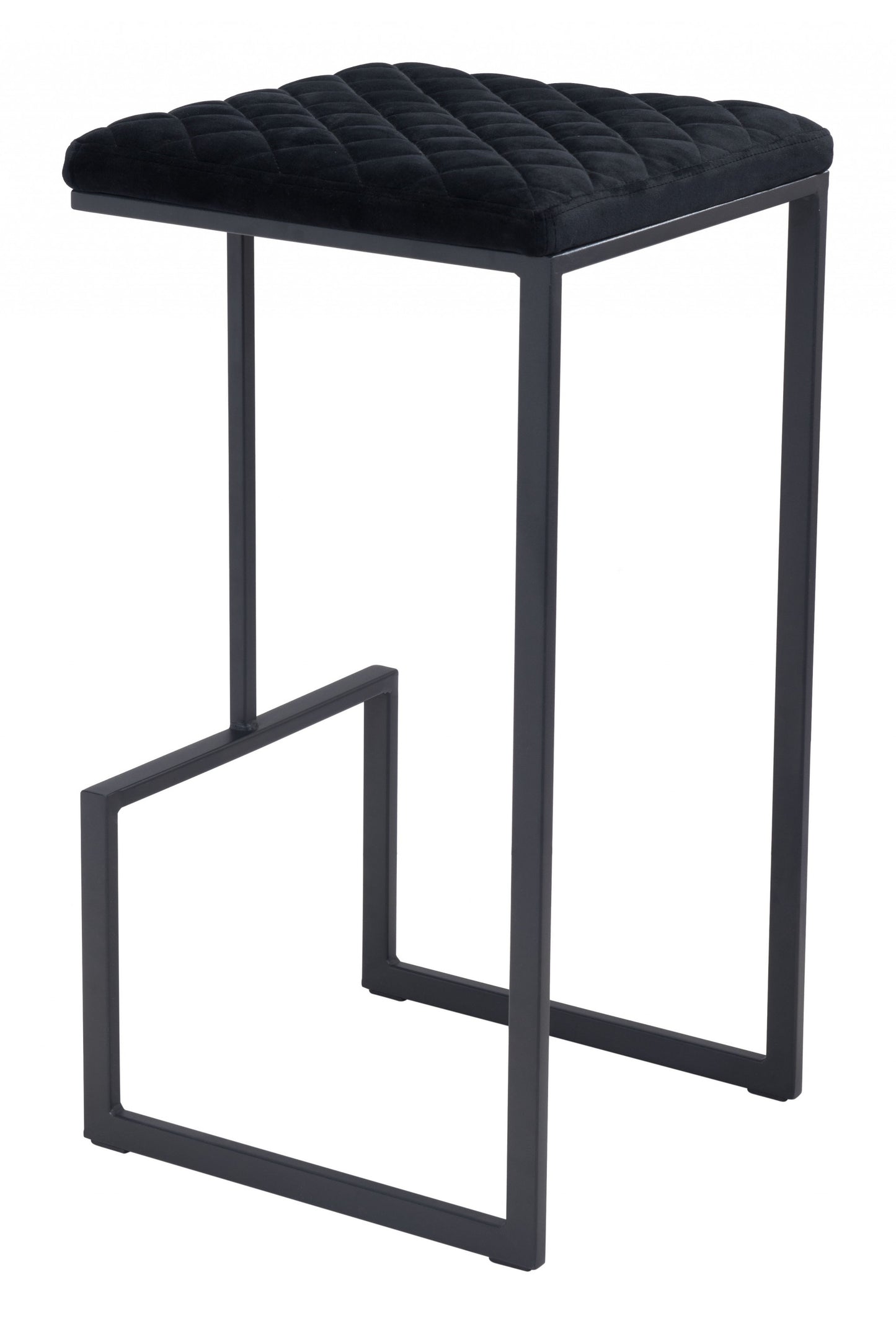 30" Black Steel Backless Bar Height Chair With Footrest By Homeroots | Bar Stools | Modishstore - 6