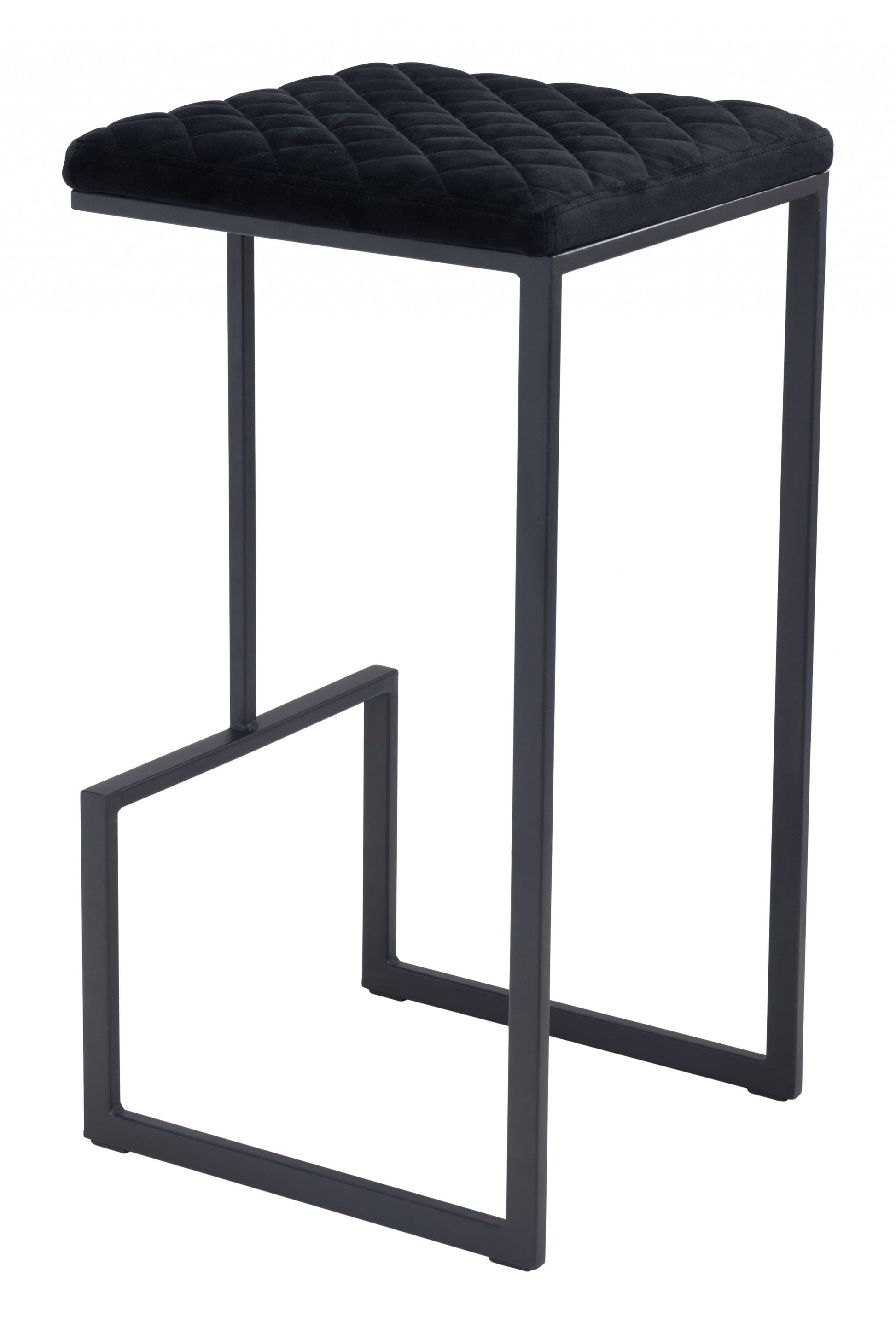 30" Black Steel Backless Bar Height Chair With Footrest By Homeroots | Bar Stools | Modishstore - 6