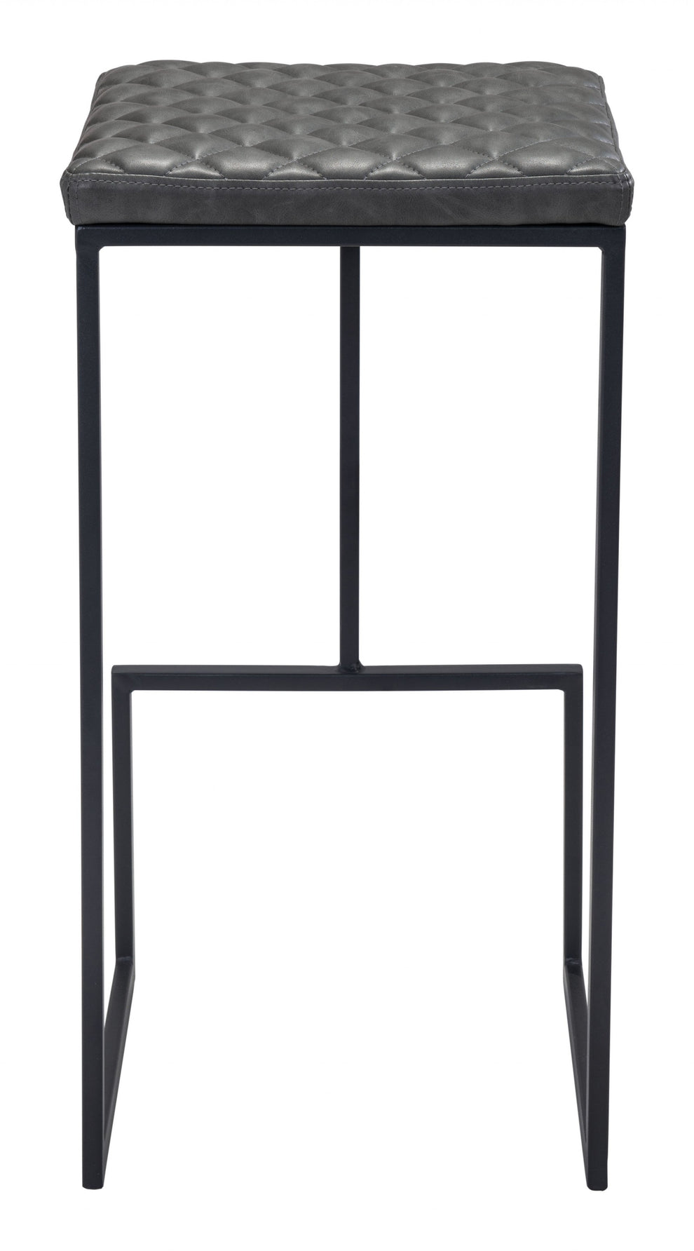 30" Gray And Black Steel Backless Bar Height Chair With Footrest By Homeroots | Bar Stools | Modishstore - 5