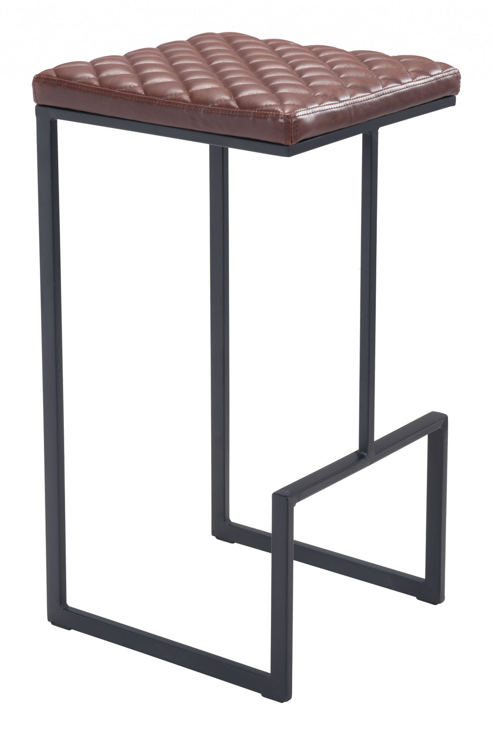30" Brown And Black Steel Backless Bar Height Chair With Footrest By Homeroots | Bar Stools | Modishstore - 2