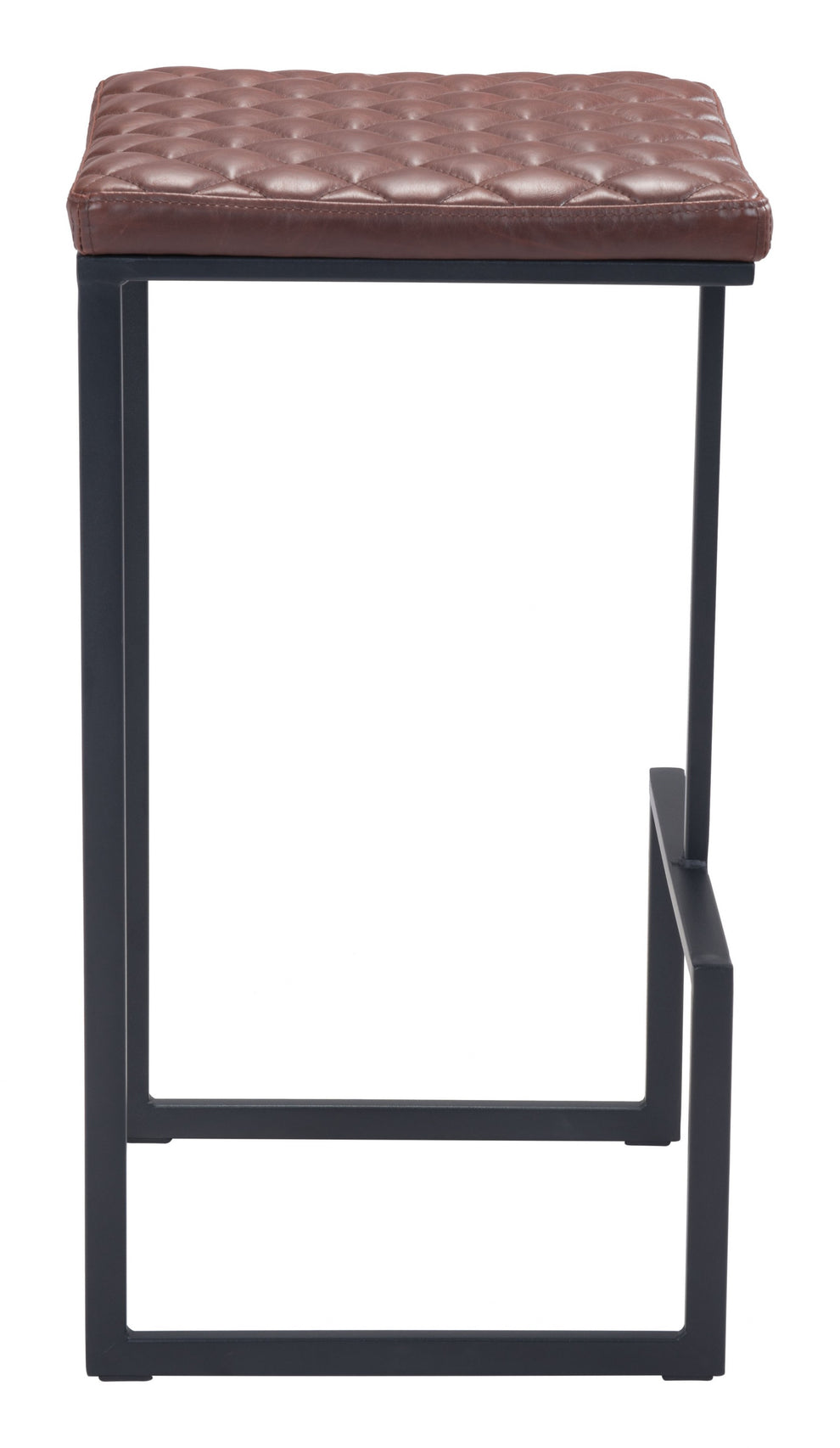 30" Brown And Black Steel Backless Bar Height Chair With Footrest By Homeroots | Bar Stools | Modishstore - 3