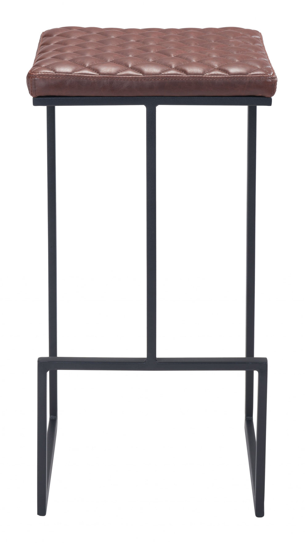 30" Brown And Black Steel Backless Bar Height Chair With Footrest By Homeroots | Bar Stools | Modishstore - 5