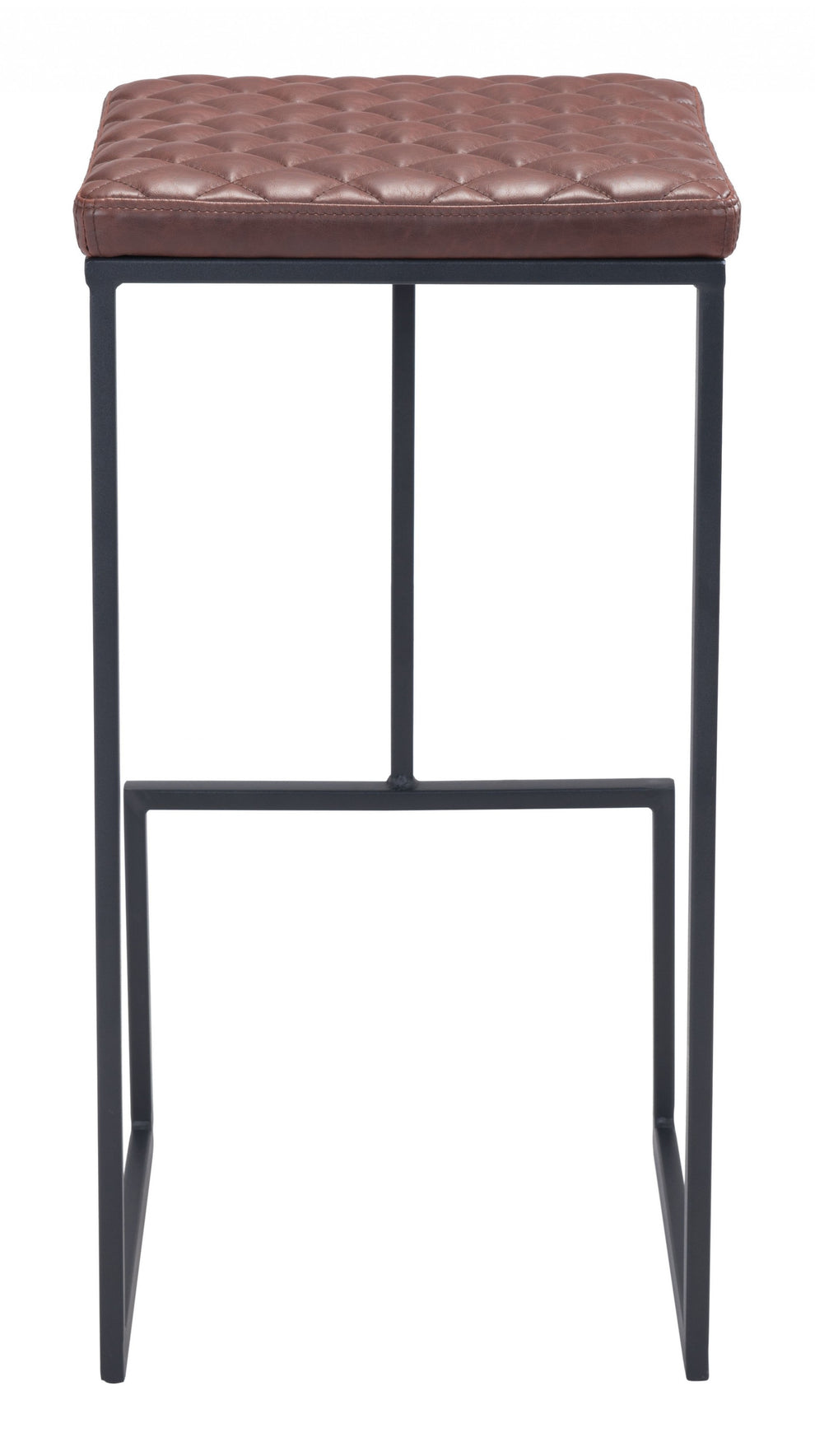 30" Brown And Black Steel Backless Bar Height Chair With Footrest By Homeroots | Bar Stools | Modishstore - 4