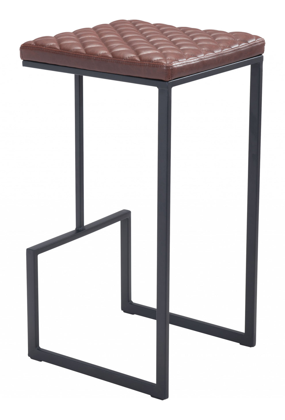 30" Brown And Black Steel Backless Bar Height Chair With Footrest By Homeroots | Bar Stools | Modishstore - 6