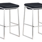 Set Of Two 30" Gray And Silver Steel Backless Bar Height Chairs With Footrest By Homeroots