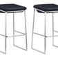 Set Of Two 30" Gray And Silver Steel Backless Bar Height Chairs With Footrest By Homeroots | Bar Stools | Modishstore - 5