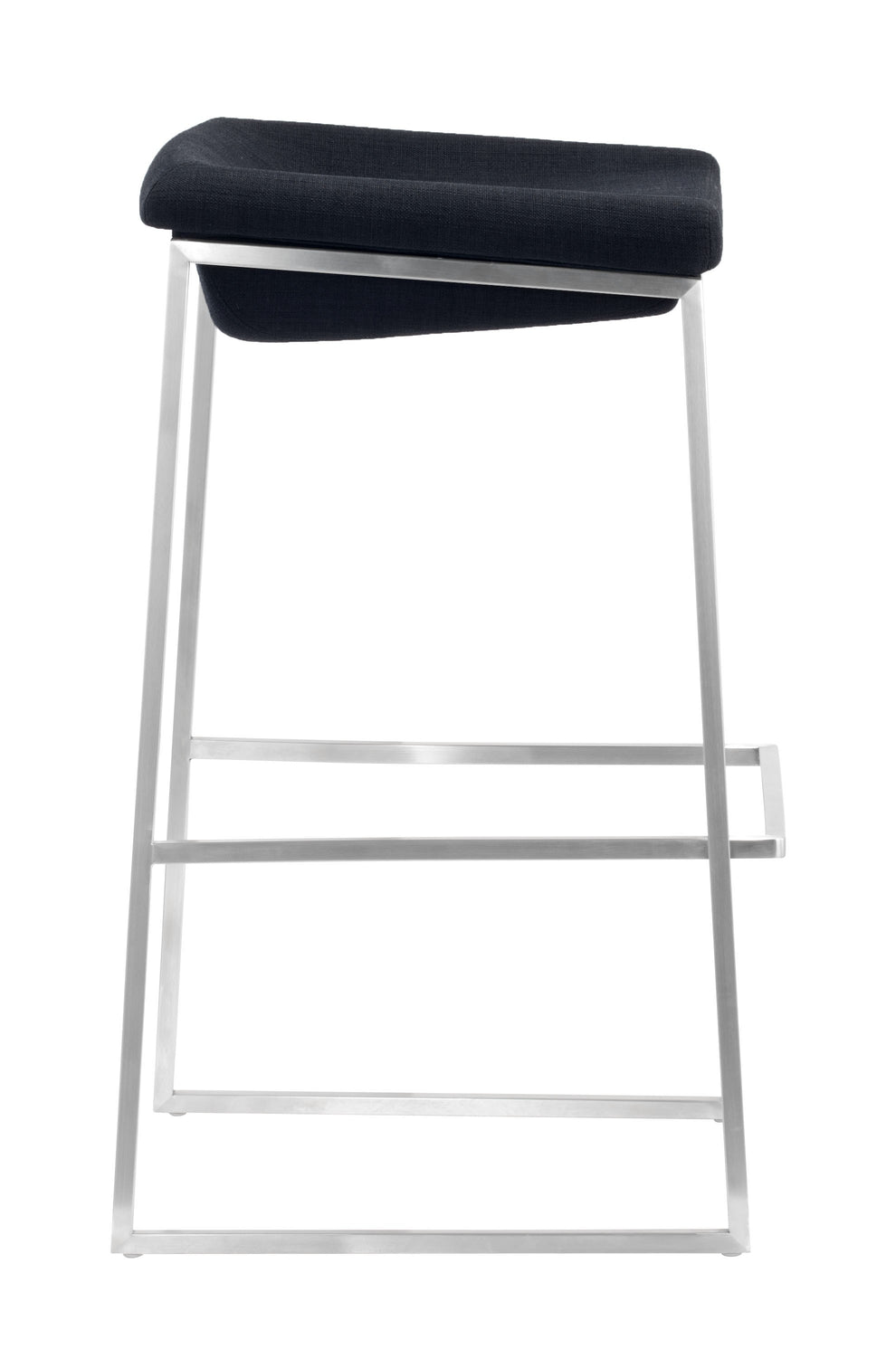 Set Of Two 30" Gray And Silver Steel Backless Bar Height Chairs With Footrest By Homeroots | Bar Stools | Modishstore - 2