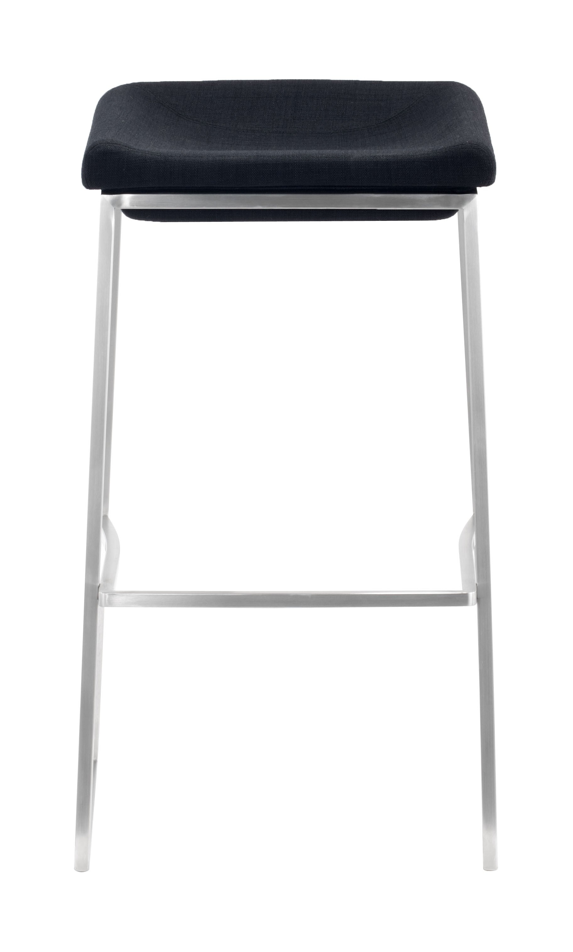 Set Of Two 30" Gray And Silver Steel Backless Bar Height Chairs With Footrest By Homeroots | Bar Stools | Modishstore - 3