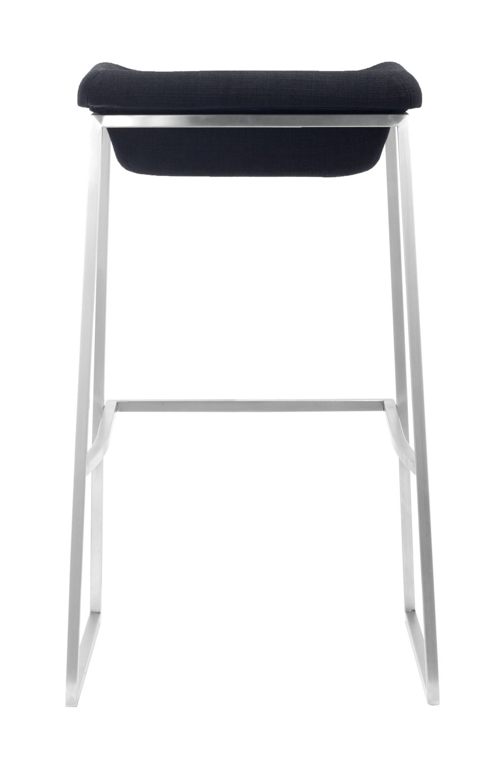 Set Of Two 30" Gray And Silver Steel Backless Bar Height Chairs With Footrest By Homeroots | Bar Stools | Modishstore - 4