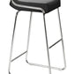 Set Of Two 33" Black Faux Leather And Chrome Backless Bar Height Chairs By Homeroots | Bar Stools | Modishstore - 3