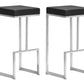Set Of Two 30" Black And Silver Steel Backless Bar Height Chairs With Footrest By Homeroots | Bar Stools | Modishstore - 5