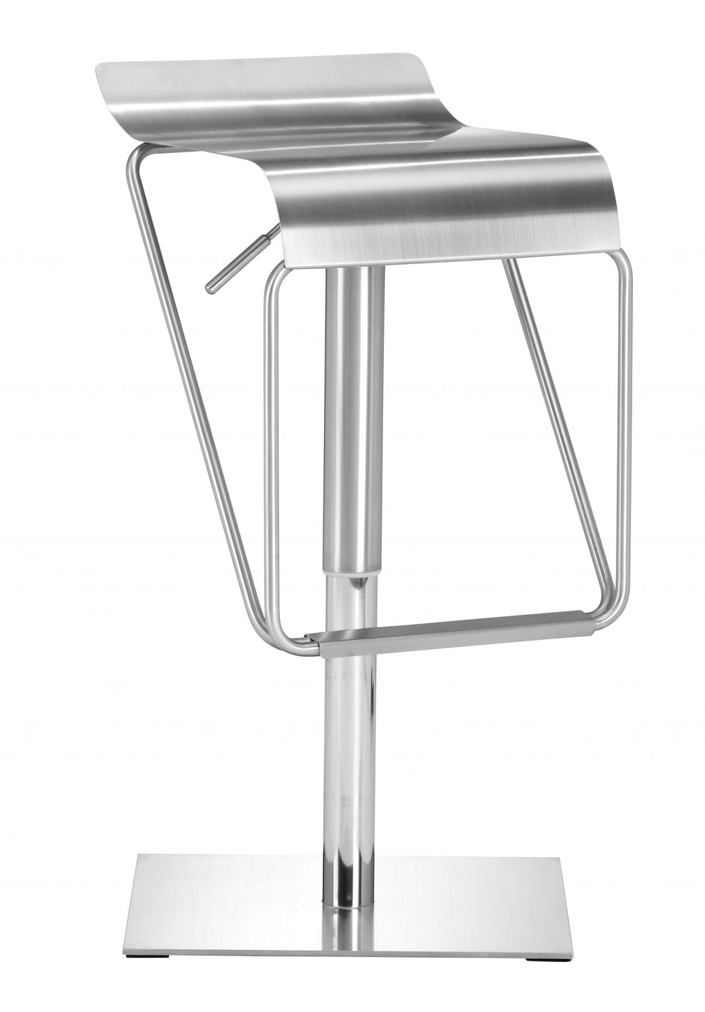 22" Silver Swivel Backless Bar Height Chair With Footrest By Homeroots | Bar Stools | Modishstore - 2