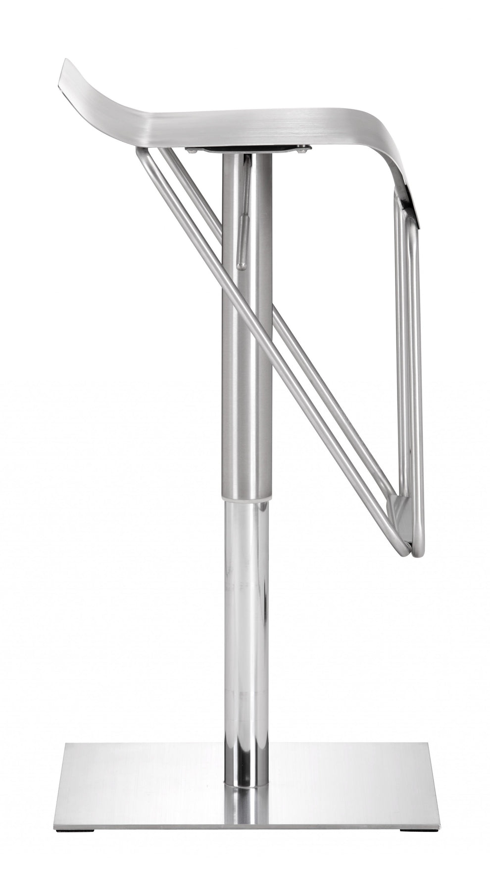 22" Silver Swivel Backless Bar Height Chair With Footrest By Homeroots | Bar Stools | Modishstore - 3