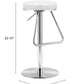 22" White And Silver Steel Swivel Backless Bar Height Chair With Footrest By Homeroots | Bar Stools | Modishstore - 7