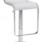 Modern White Faux Leather and Chrome Adjustable Pedestal Barstool By Homeroots | Bar Stools | Modishstore