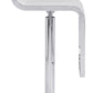 Modern White Faux Leather and Chrome Adjustable Pedestal Barstool By Homeroots | Bar Stools | Modishstore - 2