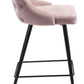 41" Pink Tufted Velvet And Black Bar Height Chair With Footrest By Homeroots | Bar Stools | Modishstore - 3