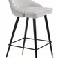 41" Gray Tufted Velvet And Black Bar Height Chair With Footrest By Homeroots | Bar Stools | Modishstore