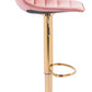35" Pink And Gold Steel Swivel Low Back Counter Height Bar Chair With Footrest By Homeroots