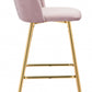 41" Pink And Gold Steel Low Back Bar Height Chair With Footrest By Homeroots | Bar Stools | Modishstore - 2