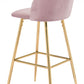 41" Pink And Gold Steel Low Back Bar Height Chair With Footrest By Homeroots | Bar Stools | Modishstore - 5